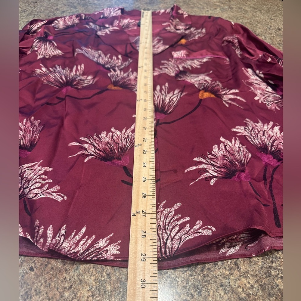 Anthropologie Oversized Button Front Pajama Shirt Mulberry Womens Size XL - Picture 14 of 15